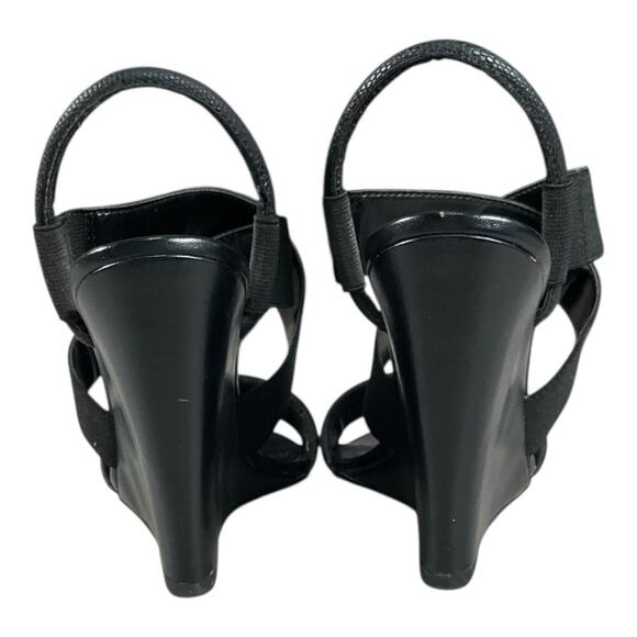 ALDO Black Wedge Glalle Women's Size 8 Run Small Excellent Condition Vintage - Picture 3 of 14